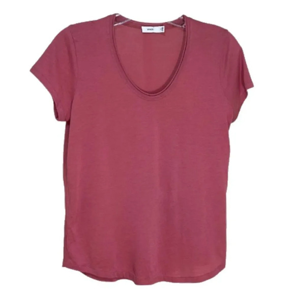 Vince - Women's Pima Cotton T-Shirt, Scoop Neck, Short Sleeve - Pink, X-Small - Picture 4 of 13